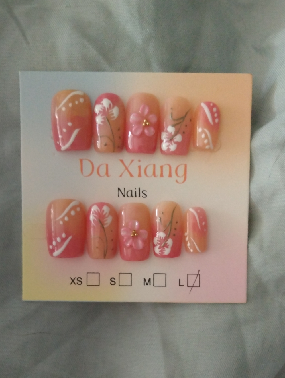 Pink Ombre Hand Painted Floral Set with Gold Accents
